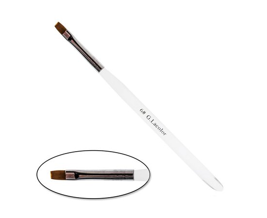 Изображение  G. La Color #6 straight extension brush with transparent handle, artificial bristles, 8 mm, Brush size: 6