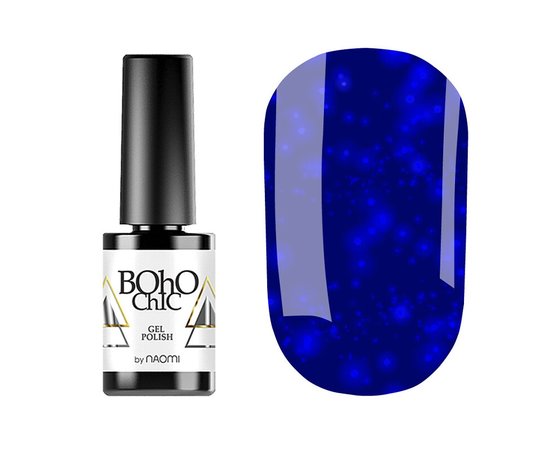 Изображение  Gel polish Boho Chic BC137, electric blue with blue glitter, 6 ml, Volume (ml, g): 6, Color No.: 137