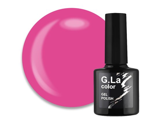 Изображение  G. La Color New gel polish No. 077, bright pink with fluorescent effect, 10 ml, Volume (ml, g): 10, Color No.: 77