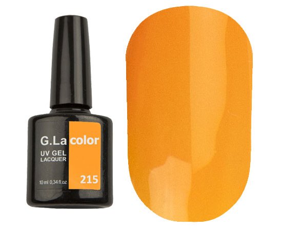 Изображение  Гель-лак G. La Color №215 ярко-оранжевый солнечный апельсин, 10 мл, Объем (мл, г): 10, Цвет №: 215