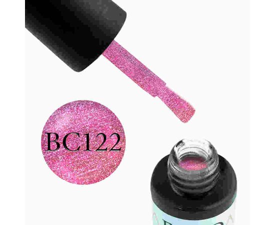 Изображение  Gel polish Boho Chic BC122 Pink with Bright Iridescent Glitter, 6 ml, Volume (ml, g): 6, Color No.: 122