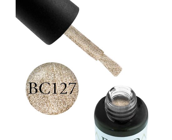 Изображение  Gel polish Boho Chic BC127 golden glitter, 6 ml, Volume (ml, g): 6, Color No.: 127