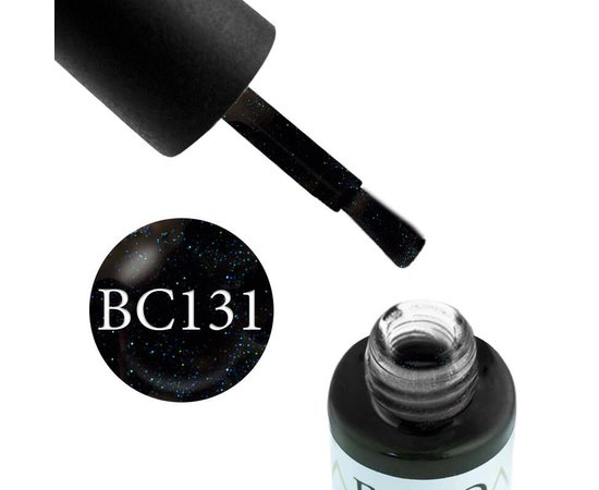 Изображение  Gel polish Boho Chic BC131 Black with Blue-Green Glitter, 6 ml, Volume (ml, g): 6, Color No.: 131