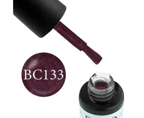 Изображение  Gel polish Boho Chic BC133 dark eggplant with pink shimmers, 6 ml, Volume (ml, g): 6, Color No.: 133