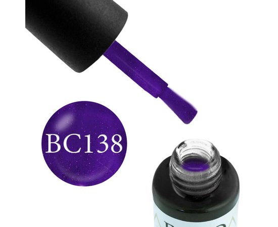 Изображение  Gel polish Boho Chic BC138, Violet with Shimmers, 6 ml, Volume (ml, g): 6, Color No.: 138