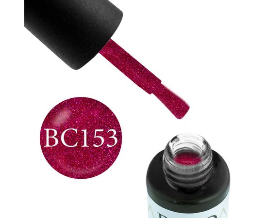 Изображение  Gel polish Boho Chic BC153 raspberry fuchsia with iridescent glitter, 6 ml, Volume (ml, g): 6, Color No.: 153