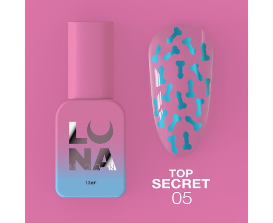 Изображение  Top for gel polish LUNAMoon Top Secret №05, 13 мл, Volume (ml, g): 13, Color No.: 5