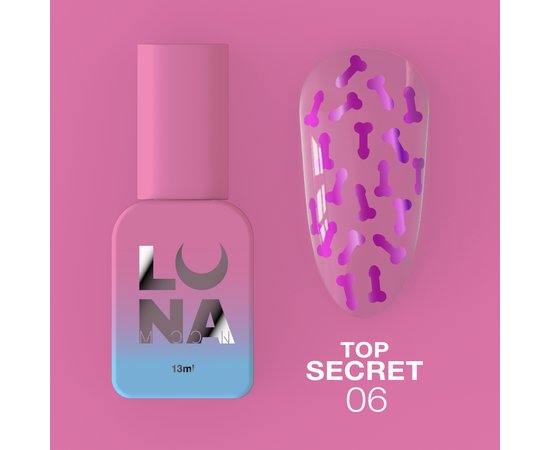 Изображение  Top for gel polish LUNAMoon Top Secret №06, 13 мл, Volume (ml, g): 13, Color No.: 6