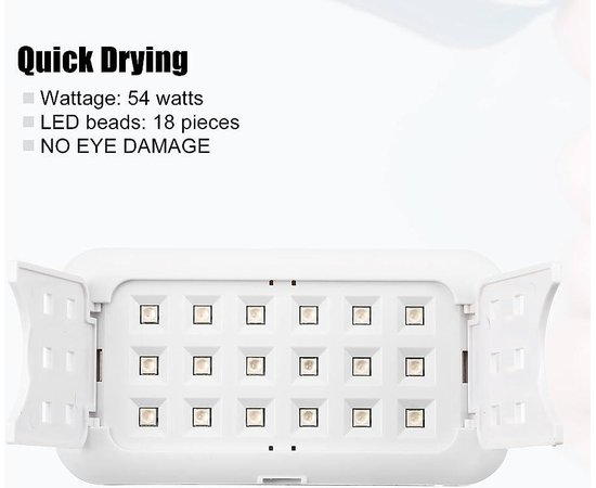 Изображение 3 Компактная лампа Diamond mini 2 для сушки ногтей на USB кабеле (работает от повер банка), 54 Вт. Черный