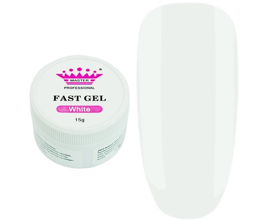 Изображение  Modeling gel for nails Master Professional Fast Gel 15 g, White