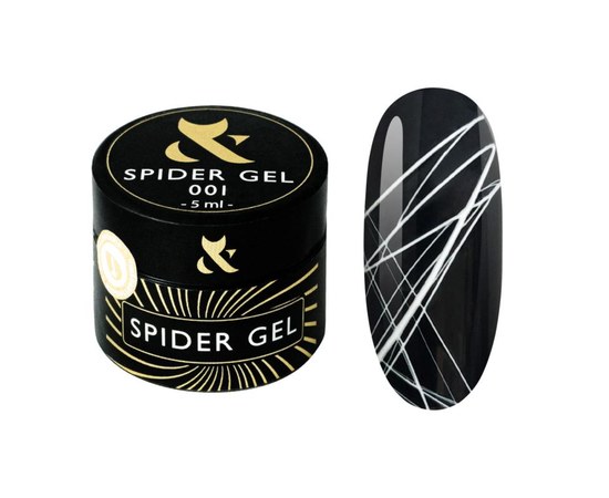 Зображення  Гель-павутинка для дизайну нігтів F.O.X Spider Gel 5 мл, № 001, Об'єм (мл, г): 5, Цвет №: 001