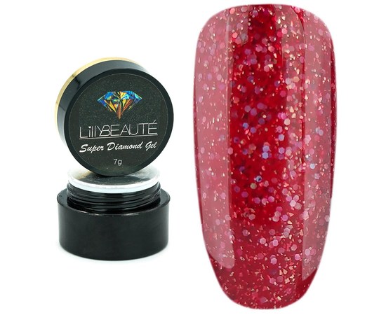 Изображение  Glitter - gel for nail design Lilly Beaute Super Diamond Gel 7 g - № 006