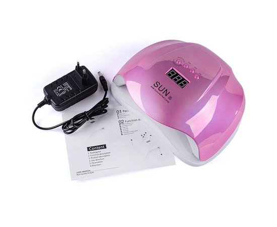 Изображение 3 Лампа для ногтей и шеллака SUN X UV+LED 54 Вт, Зеркально розовая