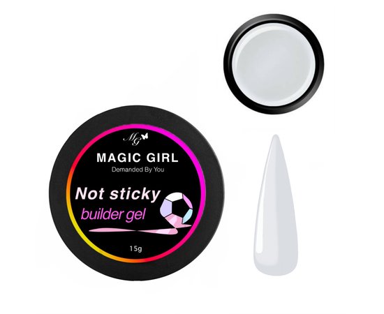 Зображення  Гель для нарощування нігтів Magic Girl Builder Gel No Sticky прозорий, 15 мл