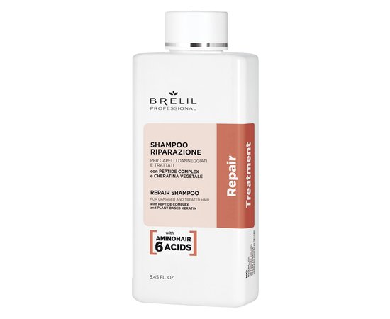 Изображение  Шампунь восстанавливающий для поврежденных волос Brelil Repair Shampoo, 250 мл, Объем (мл, г): 250