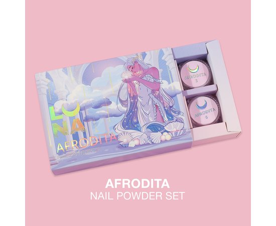 Изображение  Комплект втирок для дизайна ногтей LUNAMoon Afrodita Nail Powder Set, 6 шт