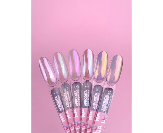 Изображение 9 Комплект втирок для дизайна ногтей LUNAMoon Afrodita Nail Powder Set, 6 шт