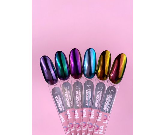 Изображение 8 Комплект втирок для дизайна ногтей LUNAMoon Afrodita Nail Powder Set, 6 шт