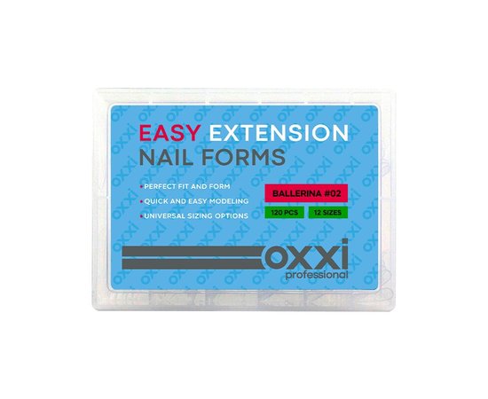 Зображення  Верхні форми для нарощування нігтів Oxxi Professional Easy Extension Nail Forms №02 Ballerina