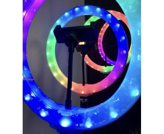 Изображение 8 Кольцевая селфи лампа RGB RD-36 см. (цветная) на 25 Вт. со штативом и держателем, на USB