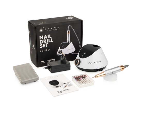 Изображение  Manicure drill Bucos Nail Drill X2 Pro White Pearl 65 W, 35,000 rpm, Color: white