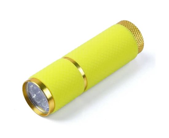 Изображение 5 Ультрафиолетовый фонарик для фиксации гель-лака и страз 9 LED, желтый