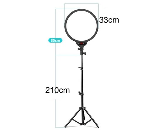 Изображение 2 Светодиодная LED-панель ZL-QP330 - 33см. (кольцевая лампа) для студийного освещения, на штативе 210см., 24 Вт.