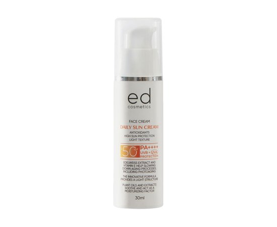 Изображение  Ed Cosmetics Daily Sun Cream, SPF 50, 30 ml