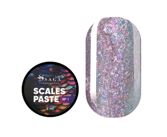 Зображення  Гель-паста для рельєфного дизайну Saga Professional Scales Paste №01, 5 мл, Об'єм (мл, г): 5, Колір: 01