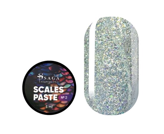 Зображення  Гель-паста для рельєфного дизайну Saga Professional Scales Paste №02, 5 мл, Об'єм (мл, г): 5, Колір: 02