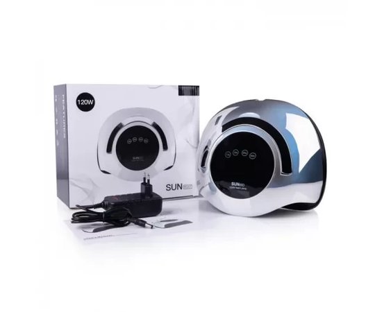Зображення 3 Професійна BLUEQUE BQ5T Chrom Mirror (дзеркальна) UV/LED лампа для нігтів, 120 Вт. Срібло