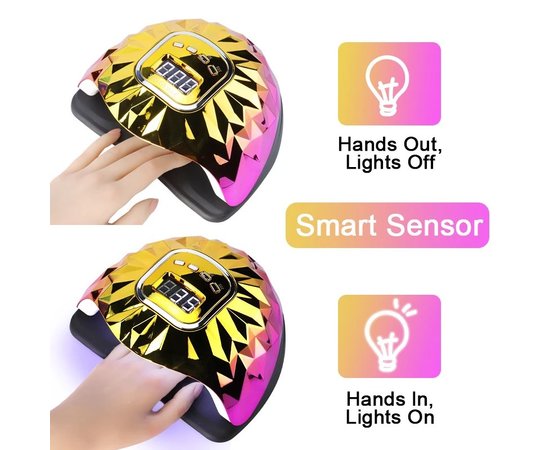 Изображение 5 UV/LED лампа SUN G5 Maх для маникюра и педикюра c дисплеем 288 Вт. Золотой
