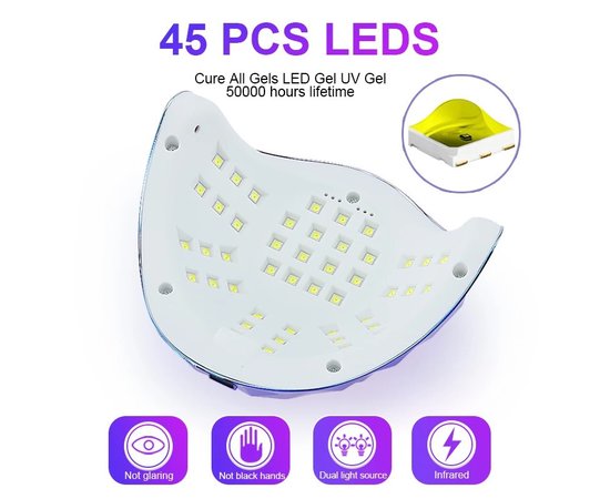 Зображення 5 UV/LED лампа SUN G5 Maх для манікюру та педикюру з дисплеєм 288 Вт. Фіолетовий
