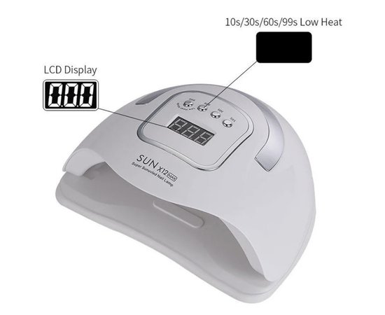 Изображение 5 Универсальная UV/LED лампа Sun X12 Max для ногтей, 280 Вт. Белый