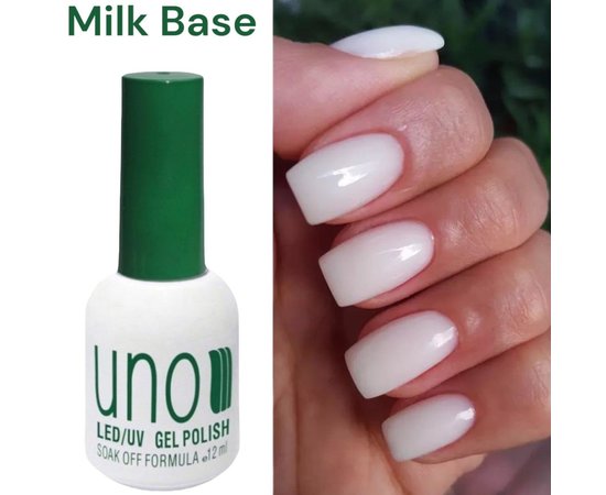 Изображение  UNO Milk Base camouflage milk base for nails, 12 ml.