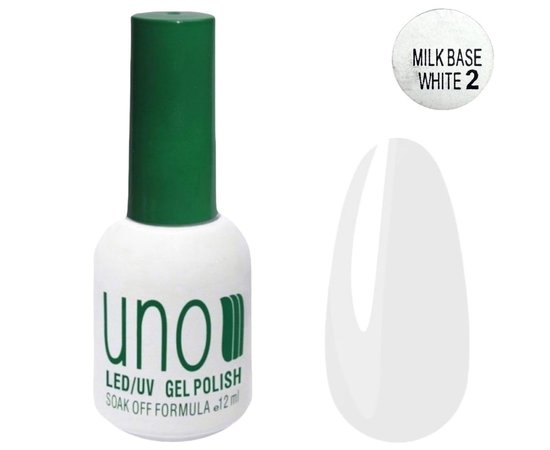 Изображение  UNO Milk Base camouflage milk base for nails, 12 ml. White №2, Color: white 2