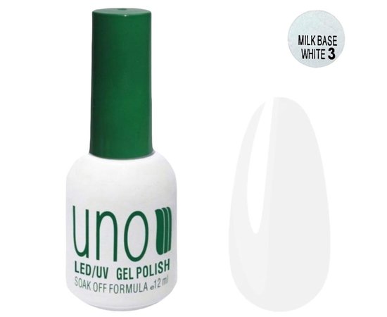 Изображение  UNO Milk Base camouflage milk base for nails, 12 ml. White №3, Color: white 3