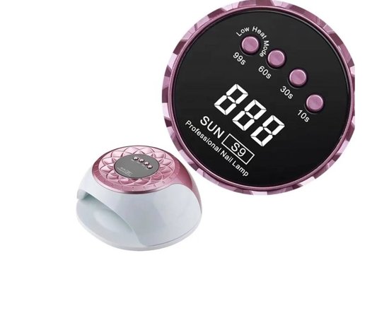 Зображення 2 UV/LED лампа Sun S9 для манікюру та педикюру з LED дисплеєм, 268 Вт. Рожевий