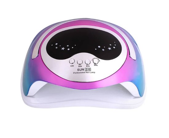 Изображение  UV/LED lamp SUN S16 Chrom for manicure and pedicure with LED display, 168 W. Blue with pink