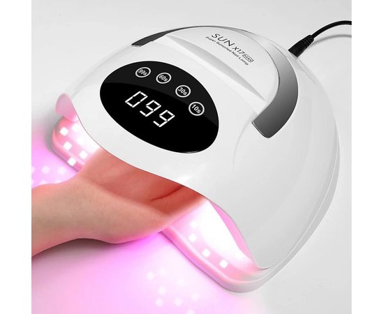 Изображение 2 Универсальная лампа UV/LED Sun X17 Max для сушки гель-лака с подставкой для телефона, 320 Вт. Белый