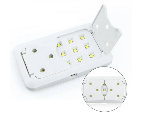 Зображення 4 Міні UV/LED лампа Sun 11 plus для сушіння нігтів USB (сенсорна, з таймером), 60 Вт. Білий-рожевий 