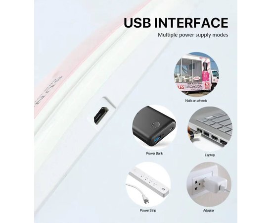 Зображення 3 Міні UV/LED лампа Sun 11 plus для сушіння нігтів USB (сенсорна, з таймером), 60 Вт. Білий-рожевий 