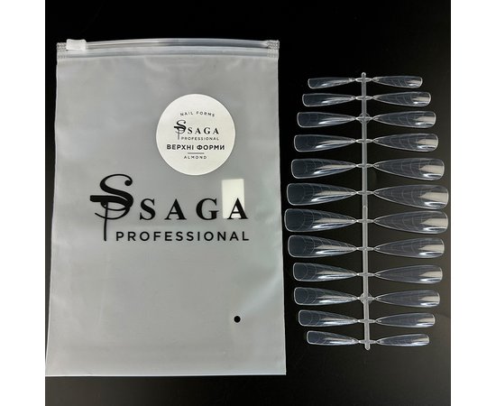 Изображение  Верхние формы для наращивания ногтей Saga Professional Almond, 24 шт