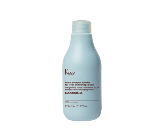 Зображення  Шампунь для ослабленого та пошкодженого волосся Kezy Macadamia Shampoo, 375 мл, Об'єм (мл, г): 375