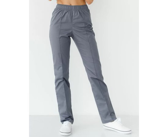 Изображение  Women's medical trousers dark gray +SIZE s. 60, "WHITE ROBE" 312-408-758, Size: 60, Color: dark grey