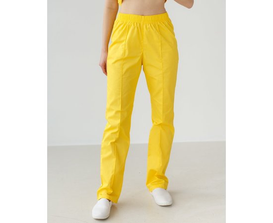 Изображение  Women's medical pants yellow s. 50, "WHITE ROBE" 163-397-758, Size: 50, Color: yellow