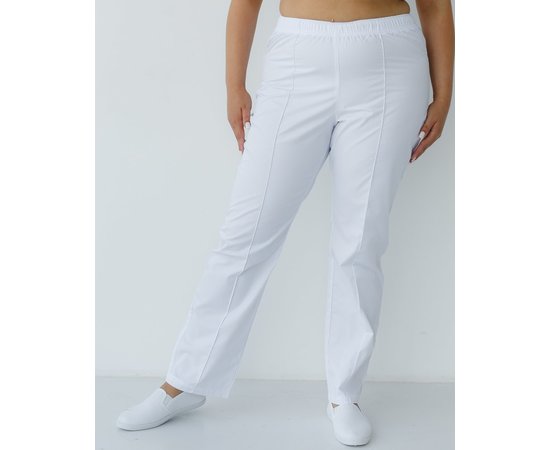 Изображение  Women's medical pants white +SIZE s. 56, "WHITE ROBE" 387-324-758, Size: 56, Color: white