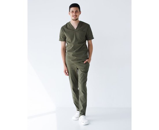 Изображение  Medical suit for men Marseille khaki s. 46, "WHITE ROBE" 353-368-708, Size: 46, Color: khaki