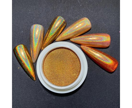 Изображение  Laser rubbing Solid magic mirror powder for nail design, gold