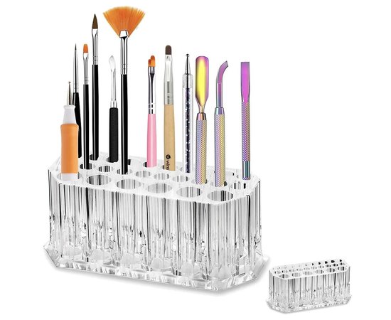 Изображение  Plastic organizer (stand, holder) for 26 holes - for storing manicure and makeup brushes